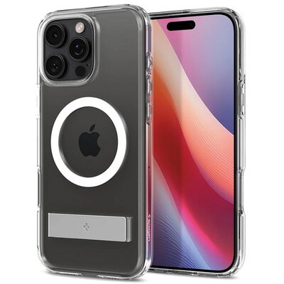 SPIGEN ACS08142 SPIGEN ULTRA HYBRID S műanyag telefonvédő (ütésállóság, légpárnás keret, kitámasztó, MagSafe) ÁTLÁTSZÓ [Apple iPhone 16 Pro 5G]