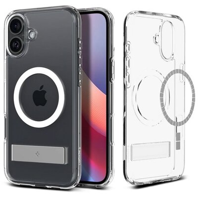 SPIGEN ACS08212 SPIGEN ULTRA HYBRID S műanyag telefonvédő (ütésállóság, légpárnás keret, kitámasztó, MagSafe) ÁTLÁTSZÓ [Apple iPhone 16 5G]