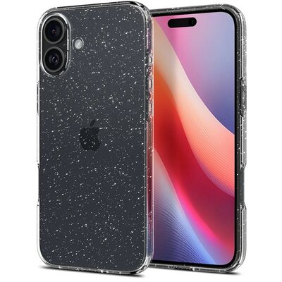 SPIGEN ACS08192 SPIGEN LIQUID CRYSTAL GLITTER szilikon telefonvédő (ütésállóság, légpárnás sarok, csillámporos) ÁTLÁTSZÓ [Apple iPhone 16 5G]