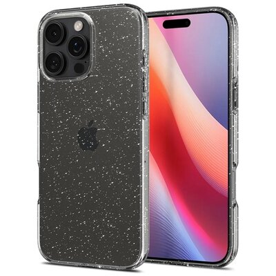 SPIGEN ACS07985 SPIGEN LIQUID CRYSTAL GLITTER szilikon telefonvédő (ütésállóság, légpárnás sarok, csillámporos) ÁTLÁTSZÓ [Apple iPhone 16 Pro Max 5G]