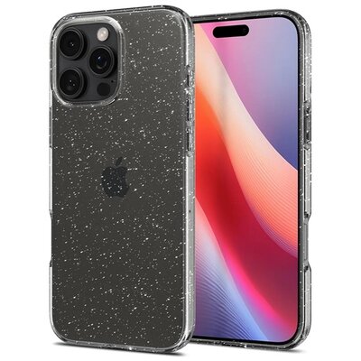 SPIGEN ACS08113 SPIGEN LIQUID CRYSTAL GLITTER szilikon telefonvédő (ütésállóság, légpárnás sarok, csillámporos) ÁTLÁTSZÓ [Apple iPhone 16 Pro 5G]