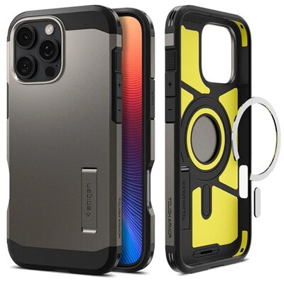 SPIGEN ACS08145 SPIGEN TOUGH ARMOR MAG műanyag telefonvédő (ütésállóság, MagSafe) SÖTÉTSZÜRKE [Apple iPhone 16 Pro 5G]