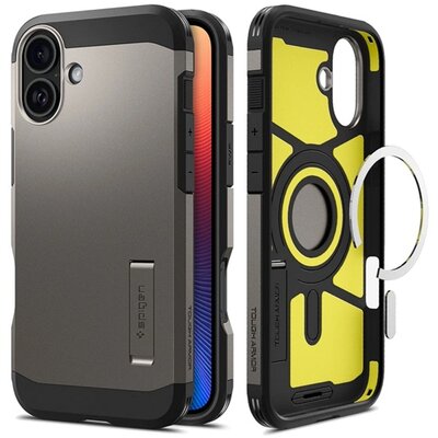 SPIGEN ACS08215 SPIGEN TOUGH ARMOR MAG műanyag telefonvédő (ütésállóság, MagSafe) SÖTÉTSZÜRKE [Apple iPhone 16 5G]