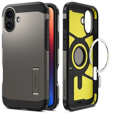 SPIGEN ACS08084 SPIGEN TOUGH ARMOR MAG műanyag telefonvédő (ütésállóság, MagSafe) SÖTÉTSZÜRKE [Apple iPhone 16 Plus 5G]