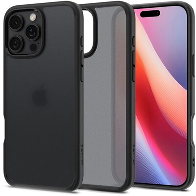 SPIGEN ACS08124 SPIGEN ULTRA HYBRID műanyag telefonvédő (ütésállóság, légpárnás keret, matt) FEKETE/ÁTLÁTSZÓ [Apple iPhone 16 Pro 5G]