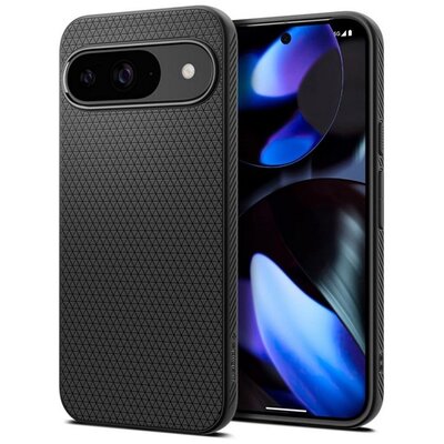 SPIGEN ACS07682 SPIGEN LIQUID AIR szilikon telefonvédő (ütésállóság, légpárnás sarok, rombusz) FEKETE [Google Pixel 9 Pro 5G / Pixel 9 5G]