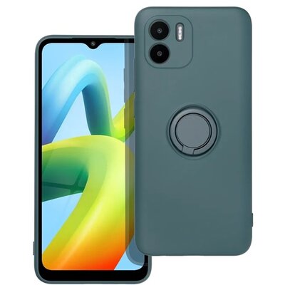 Szilikon telefonvédő (tartógyűrű, mikrofiber plüss belső, mágneses, kameravédő) SÖTÉTZÖLD [Xiaomi Redmi A2 / Redmi A1]