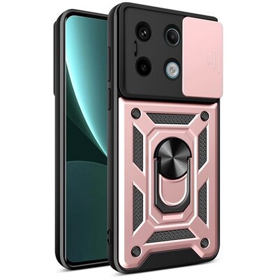 Defender szilikon telefonvédő (ütésállóság, tartógyűrű, kameravédő) ROZÉARANY [Xiaomi Poco X6 5G / Redmi Note 13 Pro 5G]