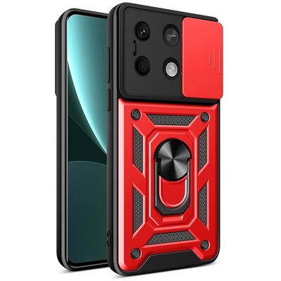 Defender szilikon telefonvédő (ütésállóság, tartógyűrű, kameravédő) PIROS [Xiaomi Redmi Note 13 5G]