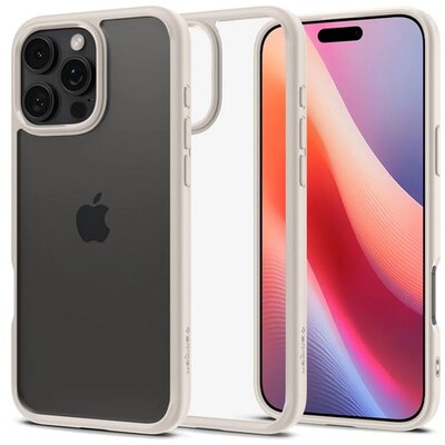 SPIGEN ACS08127 SPIGEN ULTRA HYBRID műanyag telefonvédő (ütésállóság, légpárnás keret) TITÁN [Apple iPhone 16 Pro 5G]