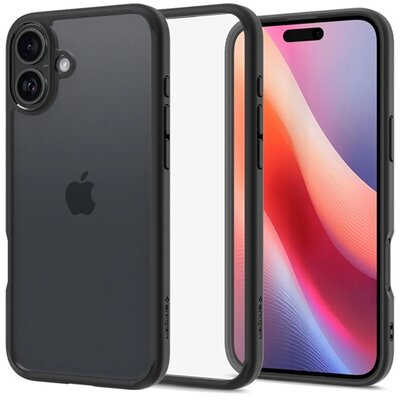 SPIGEN ACS08201 SPIGEN ULTRA HYBRID műanyag telefonvédő (ütésállóság, légpárnás keret) ÁTLÁTSZÓ/FEKETE [Apple iPhone 16 5G]