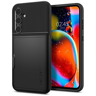 SPIGEN ACS06377 SPIGEN SLIM ARMOR CS szilikon telefonvédő (műanyag hátlap, kártyatartó, ütésállóság, légpárnás sarok) FEKETE [Samsung Galaxy S23 FE (SM-S711)]