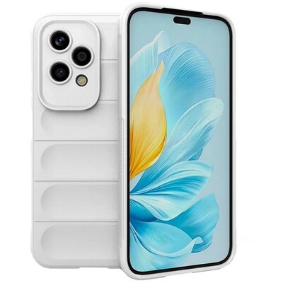 Szilikon telefonvédő (ütésállóság, kameravédő, 3D) FEHÉR [Honor 200 Lite 5G]