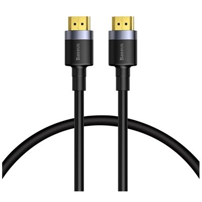 BASEUS CADKLF-E01 BASEUS CAFULE HDMI kábel (v2.0, 4K, 3D, 60Hz, 100cm) FEKETE/SZÜRKE