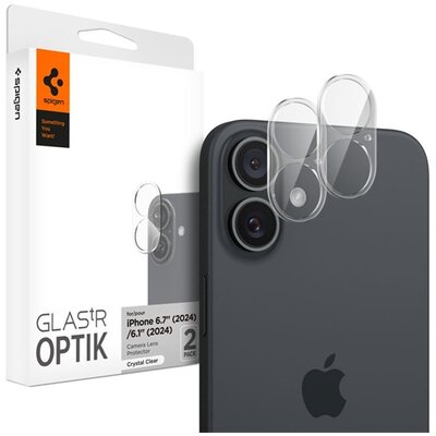 SPIGEN AGL07923 SPIGEN OPTIK kameravédő üveg 2db (9H) ÁTLÁTSZÓ [Apple iPhone 16 5G]