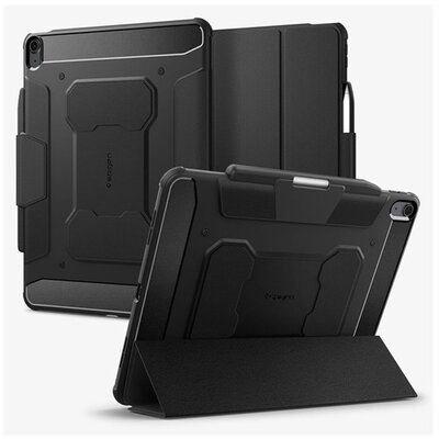 SPIGEN ACS07669 SPIGEN RUGGED ARMOR PRO tok álló (aktív FLIP, ütésállóság, TRIFOLD, asztali tartó, ceruza tartó) FEKETE [Apple IPAD Air 13 (2024)]