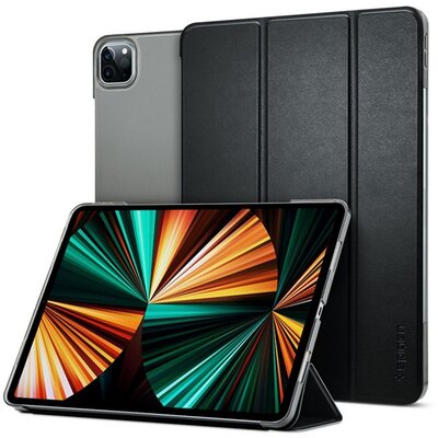 SPIGEN ACS07676 SPIGEN SMART FOLD tok álló, bőr hatású (aktív FLIP, oldalra nyíló, TRIFOLD, asztali tartó) FEKETE [Apple IPAD Air 13 (2024)]