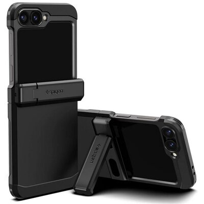 SPIGEN ACS07849 SPIGEN TOUGH ARMOR szilikon telefonvédő (ütésállóság, kitámasztó) FEKETE [Samsung Galaxy Z Flip6 5G (SM-F741)]