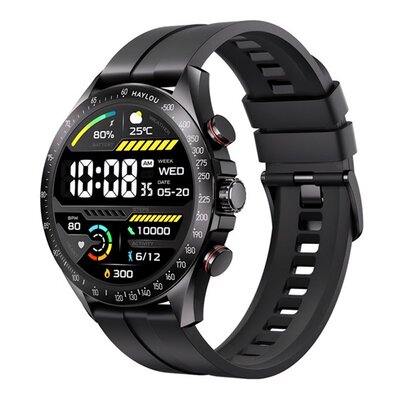 HAYLOU SOLAR PRO BLACK HAYLOU SOLAR PRO okosóra (49mm, szilikon szíj, fém ház, aktivitásmérő, vízálló, 100+ sport mód) FEKETE