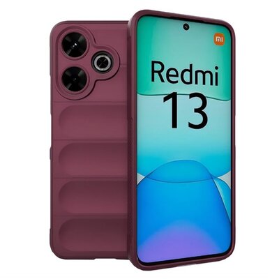 Szilikon telefonvédő (ütésállóság, kameravédő, 3D) BORDÓ [Xiaomi Redmi 13 4G]