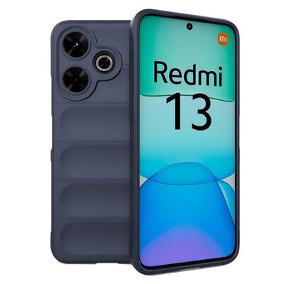 Szilikon telefonvédő (ütésállóság, kameravédő, 3D) SÖTÉTKÉK [Xiaomi Redmi 13 4G]