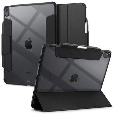 SPIGEN ACS02880 / ACS07668 SPIGEN ULTRA HYBRID PRO tok álló, bőr hatású (FLIP, oldalra nyíló, TRIFOLD, asztali tartó, ceruza tartó) FEKETE [Apple IPAD Pro 12.9 (2020) / IPAD Pro 12.9 (2018) / IPAD Pro 12.9 (2021)]