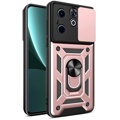 Defender szilikon telefonvédő (ütésállóság, tartógyűrű, kameravédő) ROZÉARANY [Infinix Hot 40i 4G (X6528)]