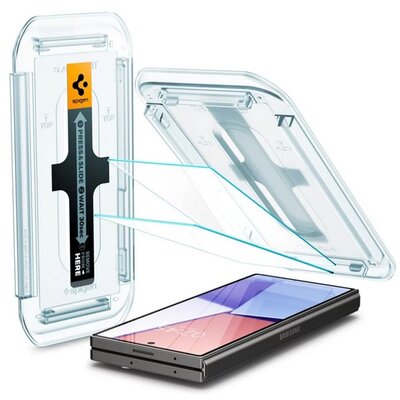 SPIGEN AGL07969 SPIGEN EZ FIT képernyővédő üveg 2db (2.5D, tokbarát, ultravékony, 0.2mm, 9H + segédkeret) ÁTLÁTSZÓ [Samsung Galaxy Z Fold6 5G (SM-F956)]