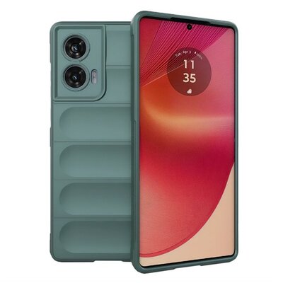 Szilikon telefonvédő (ütésállóság, kameravédő, 3D) SÖTÉTZÖLD [Motorola Edge 50 Fusion 5G]