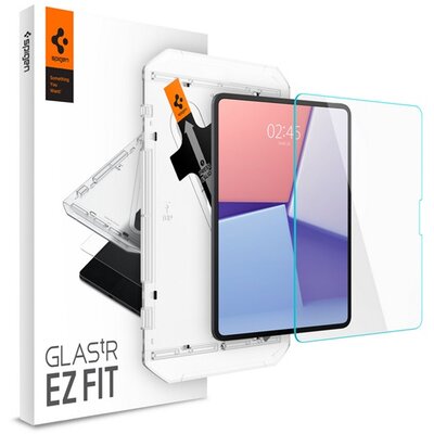 SPIGEN AGL07793 SPIGEN EZ FIT HD képernyővédő üveg (2.5D, tokbarát, ultravékony, 0.2mm, 9H + segédkeret) ÁTLÁTSZÓ [Apple IPAD Pro 13 (2024)]