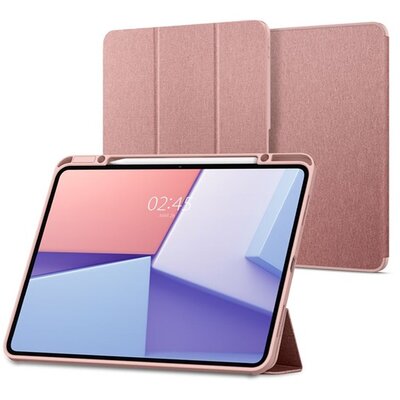 SPIGEN ACS07011 SPIGEN URBAN FIT tok álló (FLIP, oldalra nyíló, TRIFOLD, asztali tartó, ceruza tartó, textil minta) ROZÉARANY [Apple IPAD Pro 13 (2024)]