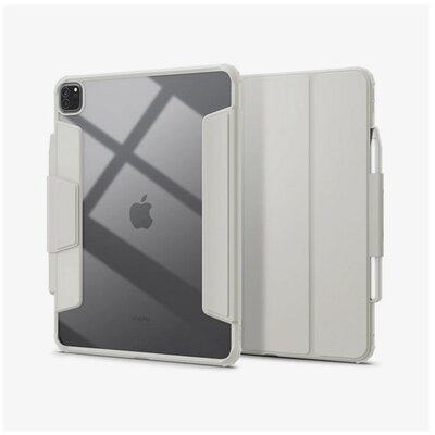 SPIGEN ACS07014 SPIGEN AIR SKIN PRO tok álló, ECO bőr hatású (aktív FLIP, oldalra nyíló, TRIFOLD, asztali tartó, ceruza tartó) SZÜRKE [Apple IPAD Pro 13 (2024)]