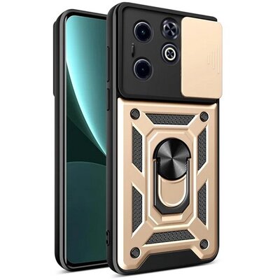 Defender szilikon telefonvédő (ütésállóság, tartógyűrű, kameravédő) ARANY [Infinix Hot 40i 4G (X6528)]