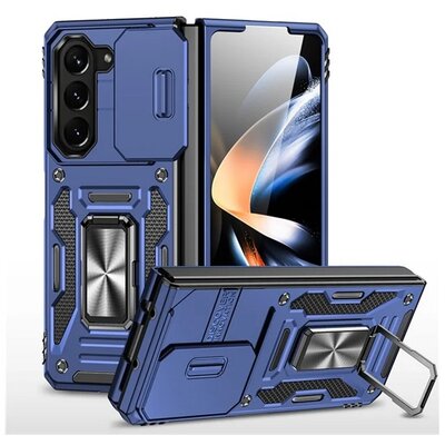 Defender szilikon telefonvédő (ütésállóság, tartógyűrű, kameravédő) SÖTÉTKÉK [Samsung Galaxy Z Fold6 5G (SM-F956)]