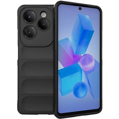 Szilikon telefonvédő (ütésállóság, kameravédő, 3D) FEKETE [Infinix Hot 40 Pro 4G]