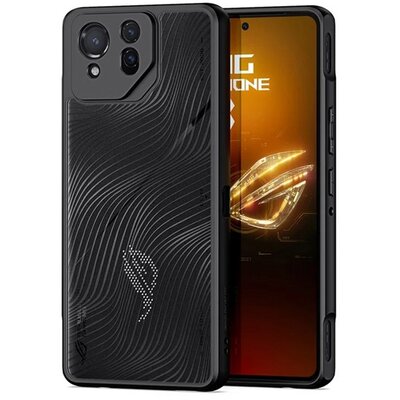 DUX DUCIS AIMO szilikon telefonvédő (ütésállóság, kameravédő, matt, hullám) FEKETE [Asus ROG Phone 8 Pro 5G]