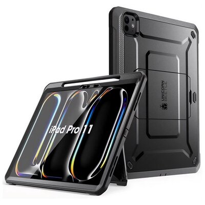 SUPCASE UNICORN BEETLE PRO műanyag telefonvédő (360°-os védelem, erős ütésállóság, műanyag előlap) FEKETE [Apple IPAD Pro 11 (2024)]