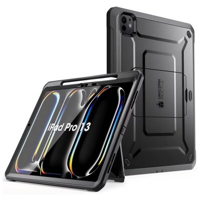 SUPCASE UNICORN BEETLE PRO műanyag telefonvédő (360°-os védelem, erős ütésállóság, műanyag előlap) FEKETE [Apple IPAD Pro 13 (2024)]