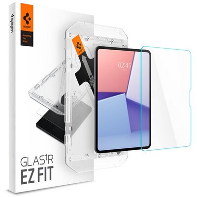 SPIGEN AGL07788 SPIGEN EZ FIT HD képernyővédő üveg (2.5D, tokbarát, ultravékony, 0.2mm, 9H + segédkeret) ÁTLÁTSZÓ [Apple IPAD Pro 11 (2024)]