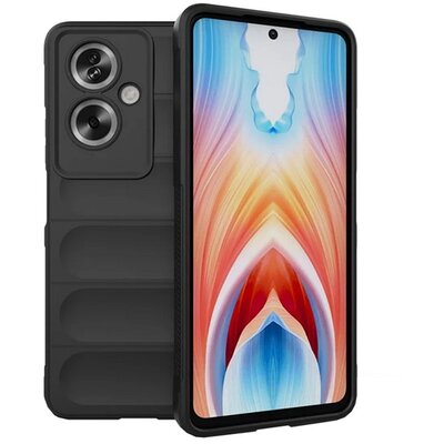 Szilikon telefonvédő (ütésállóság, kameravédő, 3D) FEKETE [Oppo A79 5G]