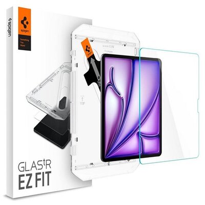 SPIGEN AGL07803 SPIGEN EZ FIT HD képernyővédő üveg (2.5D, tokbarát, ultravékony, 0.2mm, 9H + segédkeret) ÁTLÁTSZÓ [Apple IPAD Air 13 (2024)]