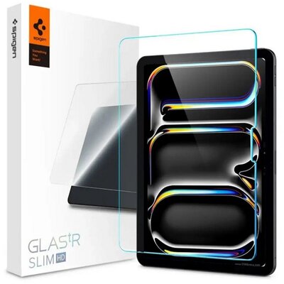 SPIGEN AGL07787 SPIGEN TR SLIM HD képernyővédő üveg (2.5D, tok barát, ultravékony, 0.2mm, 9H) ÁTLÁTSZÓ [Apple IPAD Pro 11 (2024)]