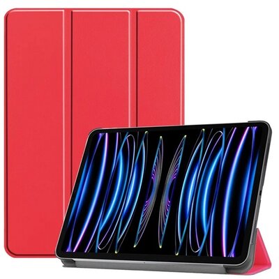 Tok álló, bőr hatású (aktív FLIP, oldalra nyíló, TRIFOLD, asztali tartó) PIROS [Apple IPAD Pro 11 (2024)]