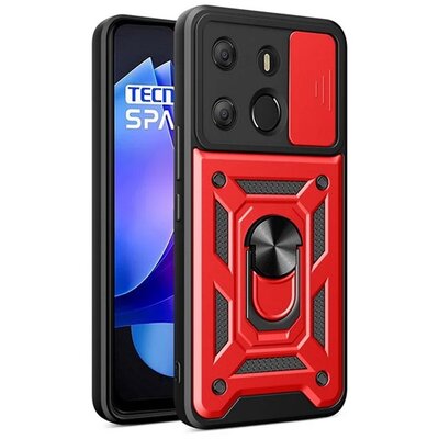 Defender szilikon telefonvédő (ütésállóság, tartógyűrű, kameravédő) PIROS [Tecno Spark Go 2023 4G]