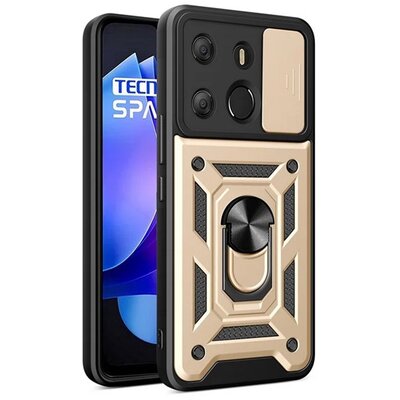 Defender szilikon telefonvédő (ütésállóság, tartógyűrű, kameravédő) ARANY [Tecno Spark Go 2023 4G]