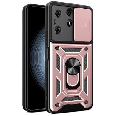 Defender szilikon telefonvédő (ütésállóság, tartógyűrű, kameravédő) ROZÉARANY [Tecno Spark 10 Pro 4G]