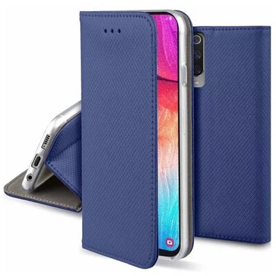 Tok álló, bőr hatású (FLIP, oldalra nyíló, asztali tartó, rombusz) SÖTÉTKÉK [Samsung Galaxy Xcover 7 5G (SM-G556)]