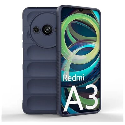 Szilikon telefonvédő (ütésállóság, kameravédő, 3D) SÖTÉTKÉK [Xiaomi Redmi A3 4G]