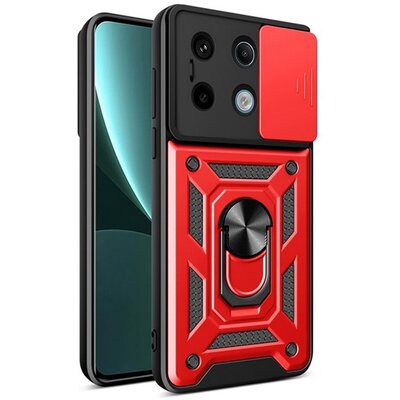 Defender szilikon telefonvédő (ütésállóság, tartógyűrű, kameravédő) PIROS [Xiaomi Poco X6 5G / Redmi Note 13 Pro 5G]