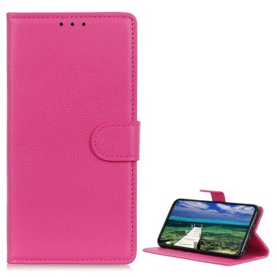 Tok álló, bőr hatású (FLIP, oldalra nyíló, asztali tartó, prémium) MAGENTA [Samsung Galaxy Xcover 7 5G (SM-G556)]